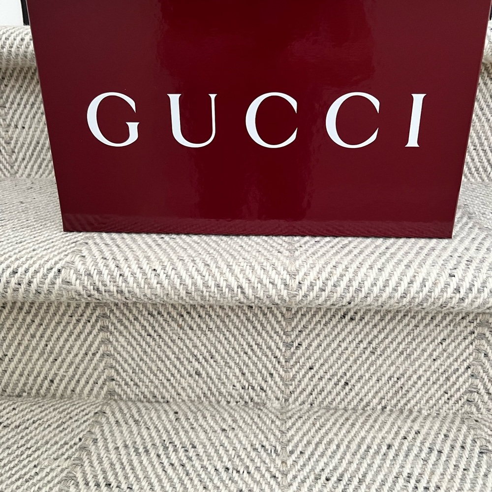 Gucci Glossy Wine-Red Shoe Box with White Logo